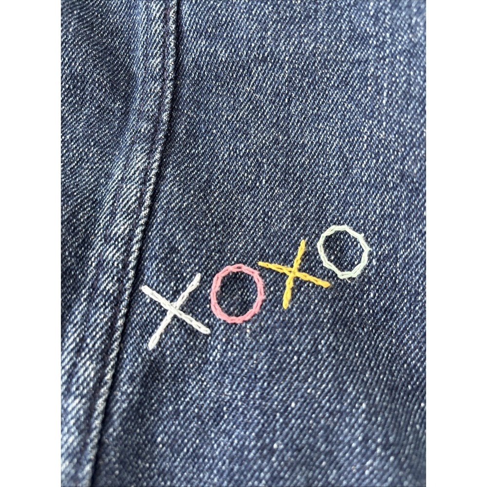 Levi's Embroidered Jean Jacket Trucker S 8-10 Girls Love Hearts XO Luv ILY Denim - Picture 4 of 6